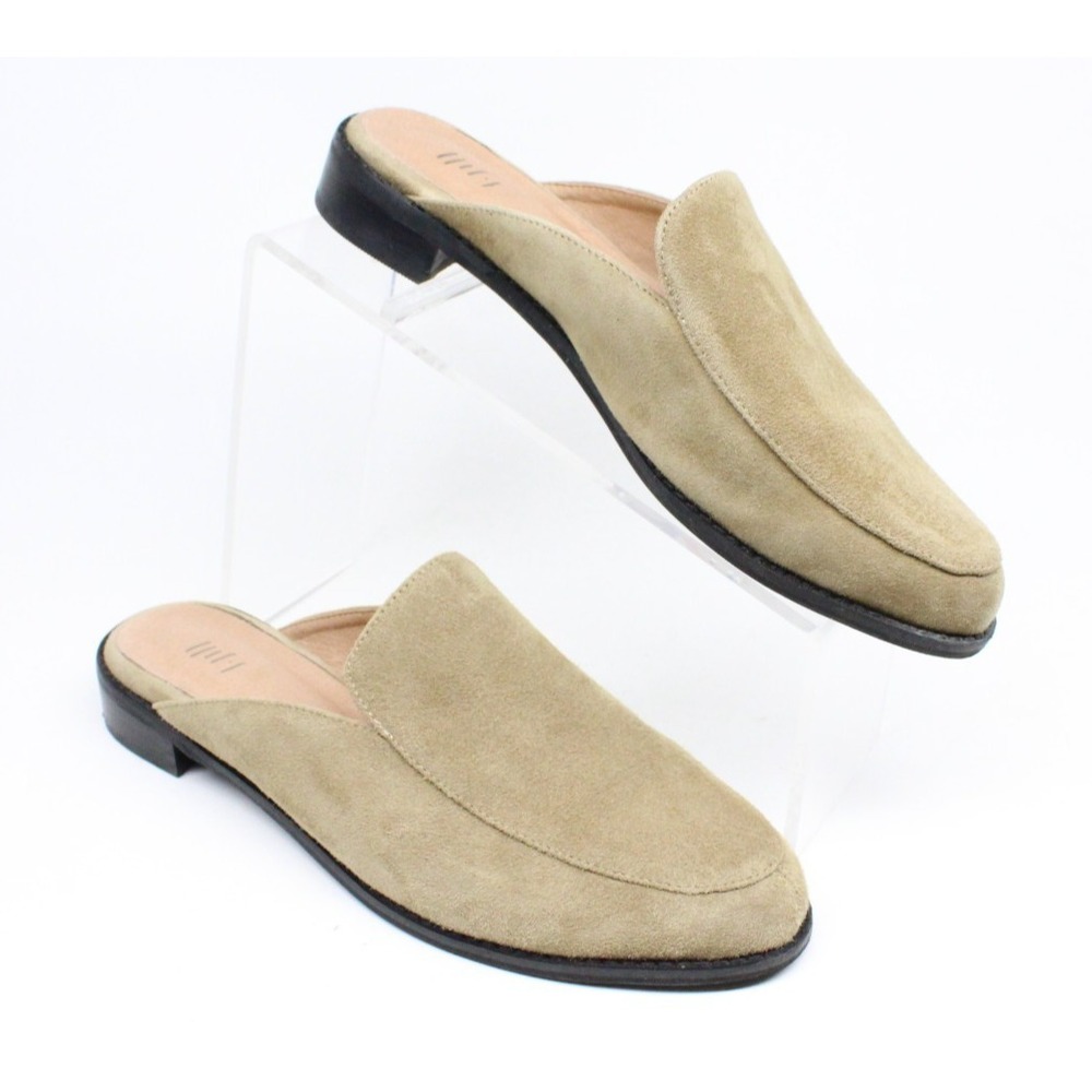 J. Jill Beige Leather Suede Mules Slip On Shoes Women's size 8.5 SHU 136001‎